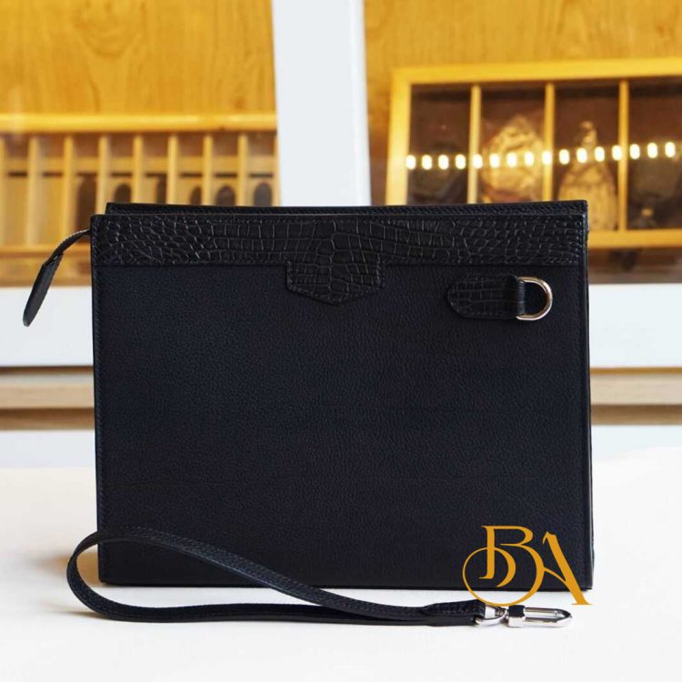 Clutch da bò Handmade cao cấp, Clutch cầm tay da Togo nhập khẩu CTB008