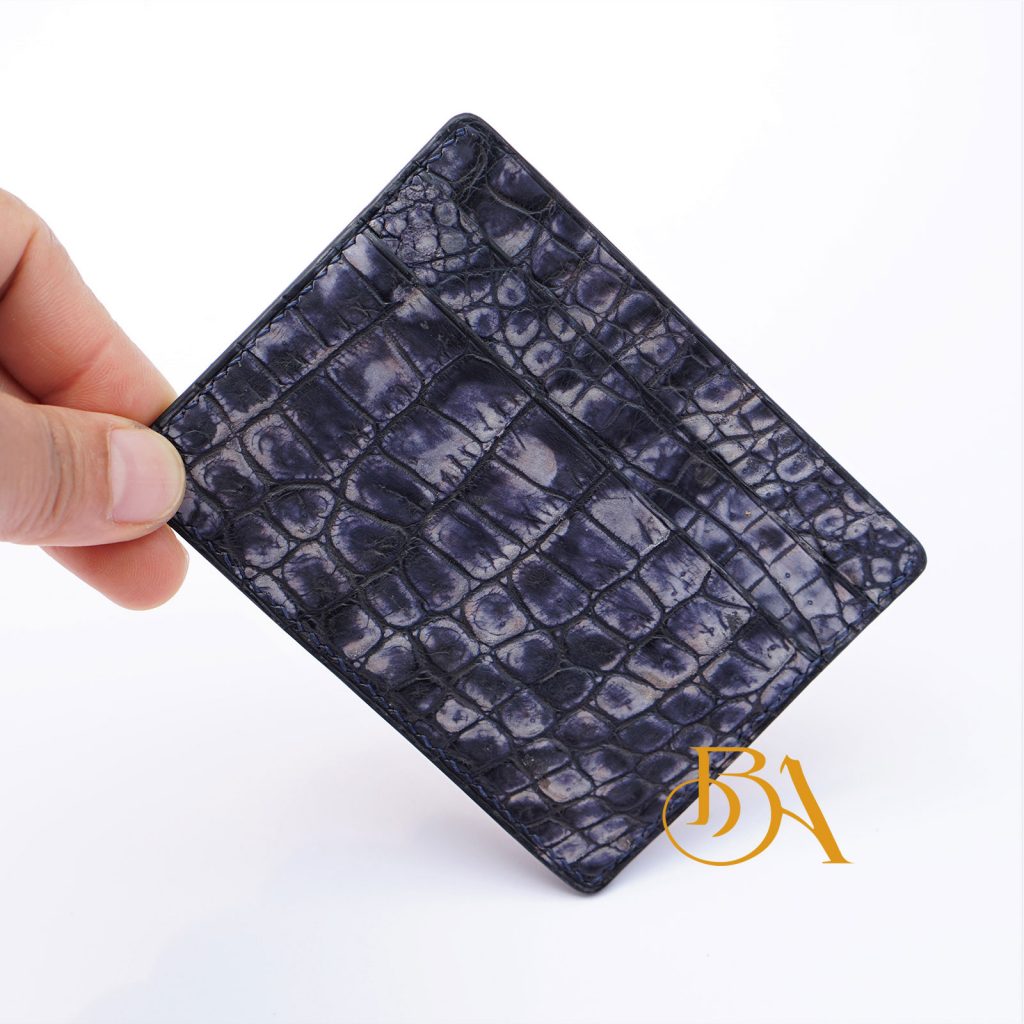 Ví đựng giấy tờ da cá sấu màu xanh đen AWL122