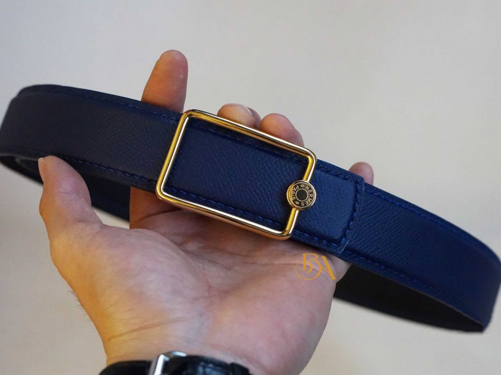 Dây lưng da Epsom màu navy cao cấp