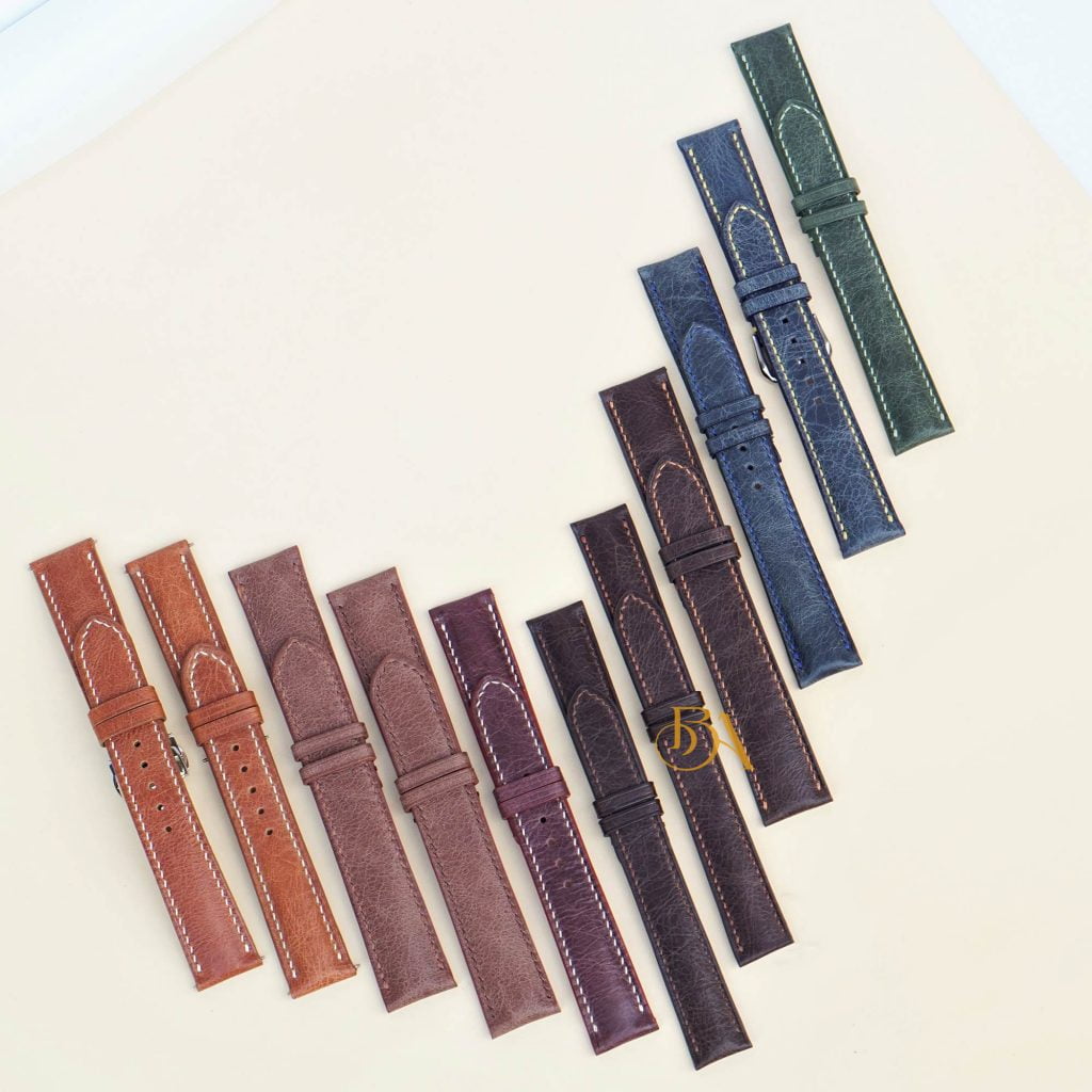 Dây da đồng hồ handmade, dây đồng hồ da bò vintage các màu