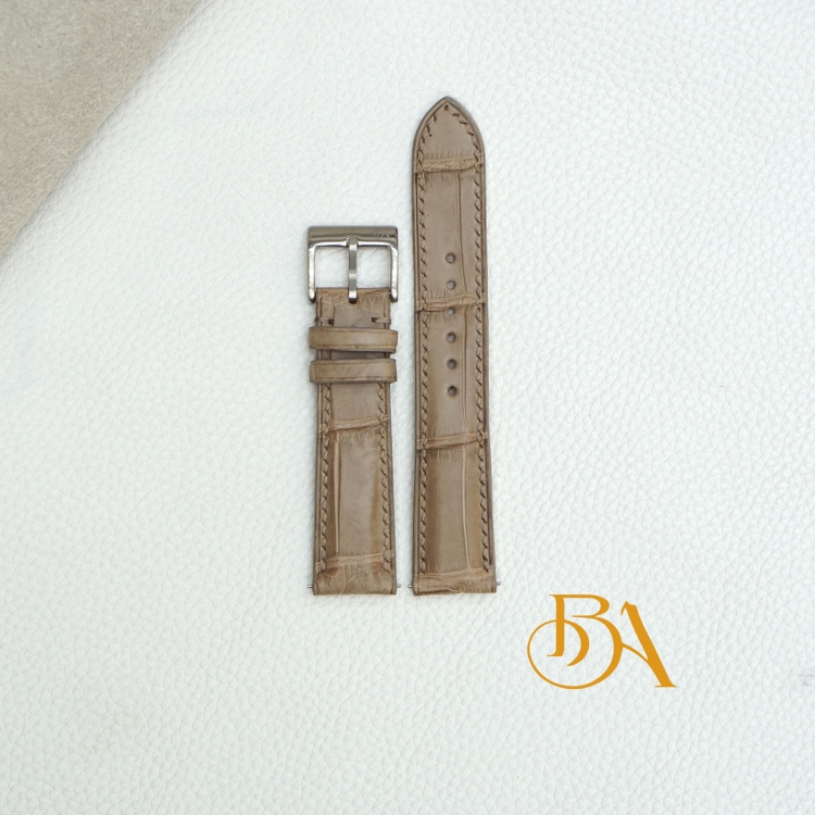 Dây đồng hồ cá sấu Handmade, dây da cá sấu nhập khẩu AL132