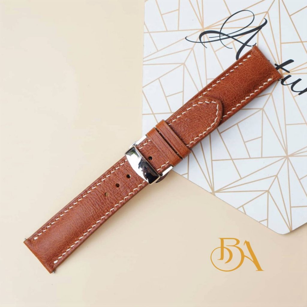 Dây đồng hồ da bò vintage khoá bướm