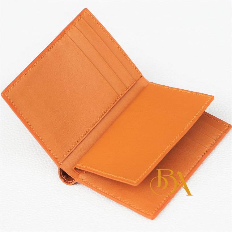 Ví da nam dáng đứng da bò Handmade vàng Gold CWL156