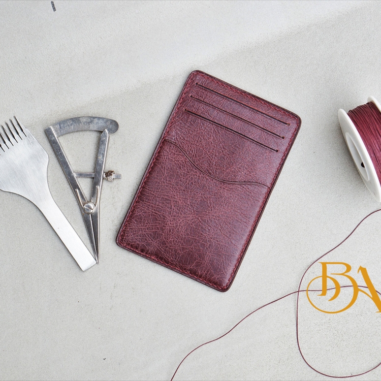 Ví đựng card da bò Tuscany Handmade, ví da bò Vintage nhập khẩu nhỏ gọn CWL158