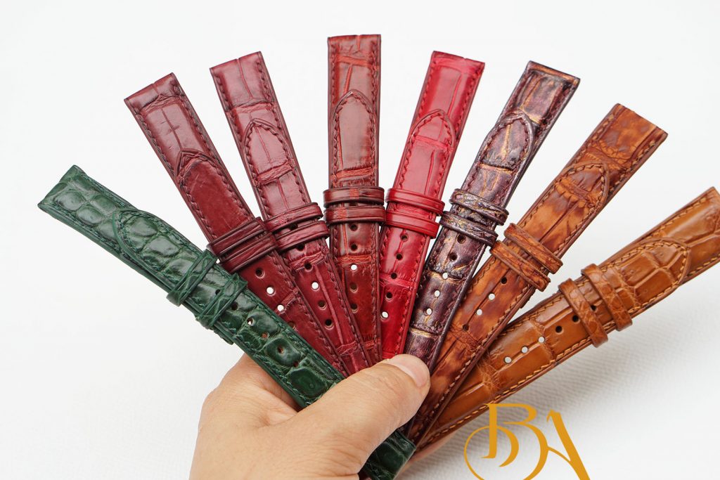 Dây đồng hồ da cá sấu các màu nổi bật
