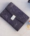 Clutch cầm tay cá sấu Handmade, túi da cá sấu xanh Nubuck nhập khẩu CTB016