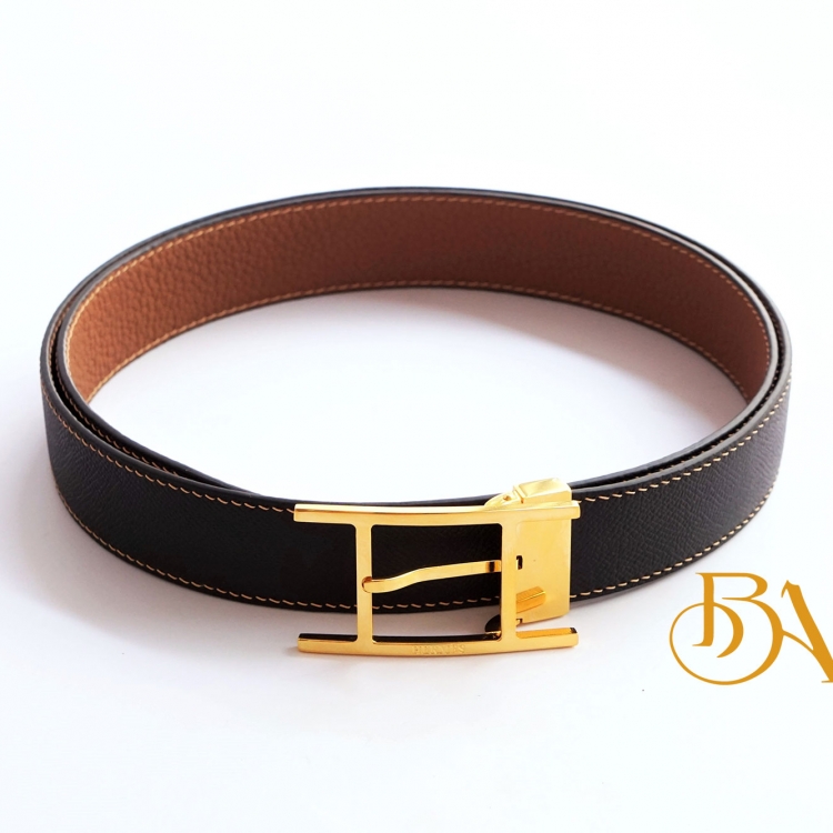 Thắt lưng da bê nhập khẩu 2 mặt Handmade, dây lưng Epsom-Togo TBL110