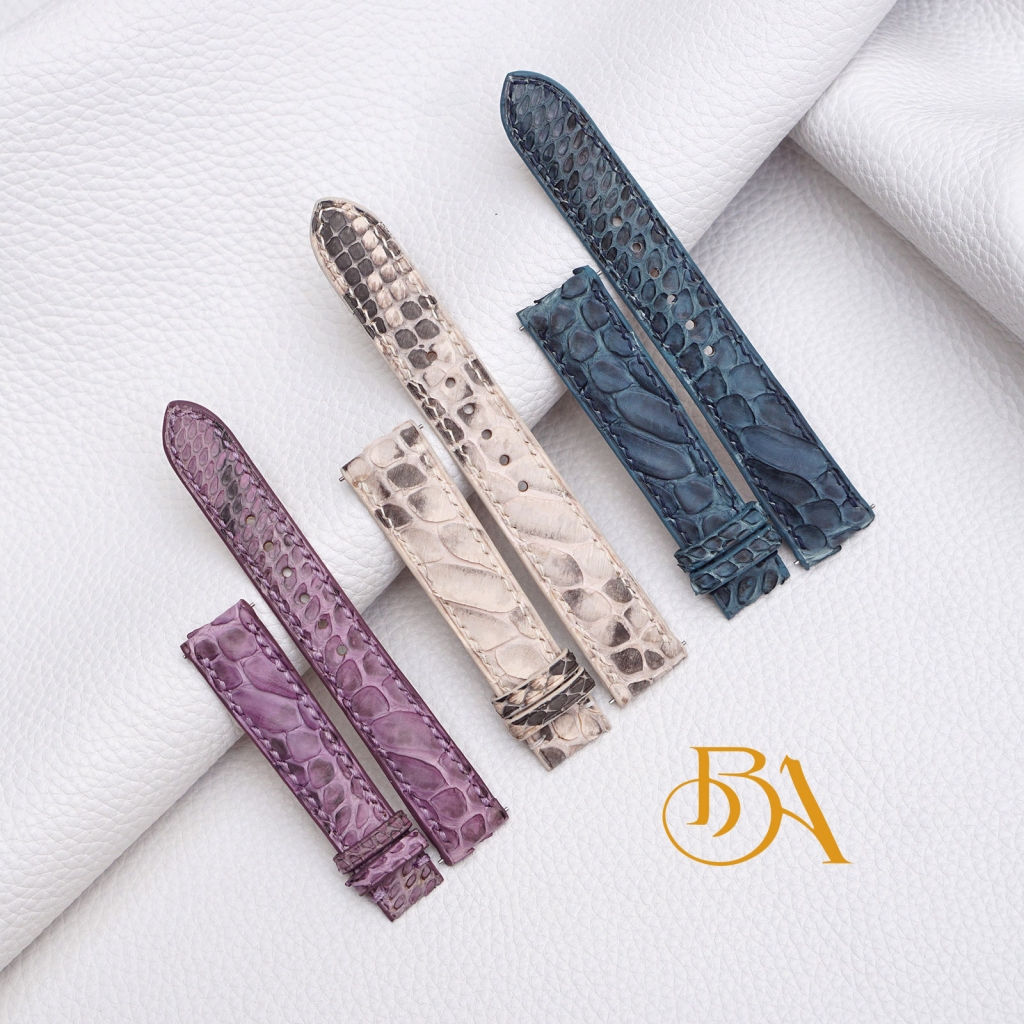 Mẫu dây đồng hồ da trăn handmade
