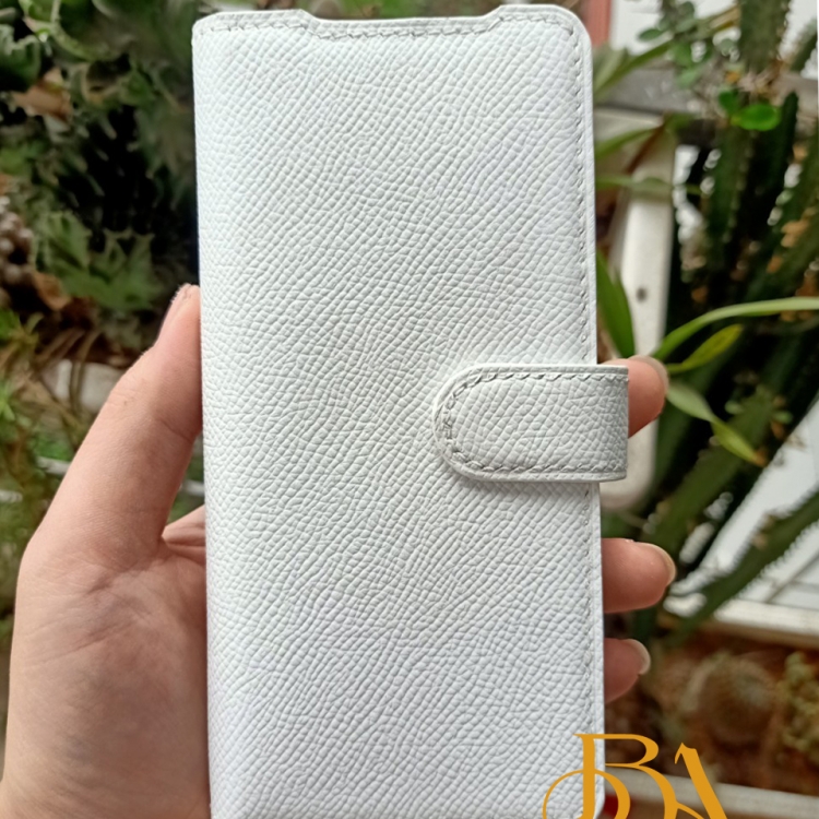 Bao da ZFold 6, Z Fold 5, Z Fold 4, bao samsung zfold da bê Epsom trắng LC108