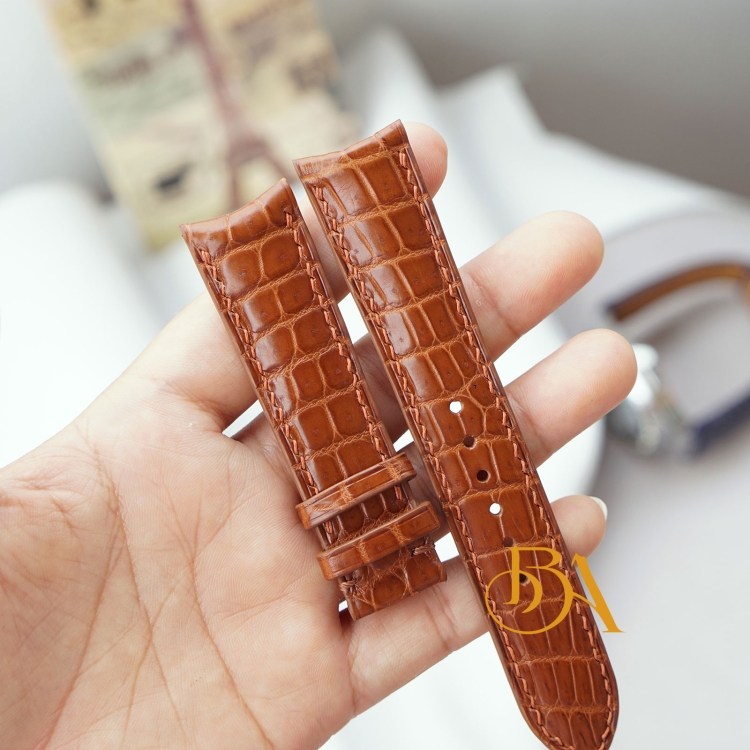 Dây đồng hồ da cá sấu vân hàm cổ