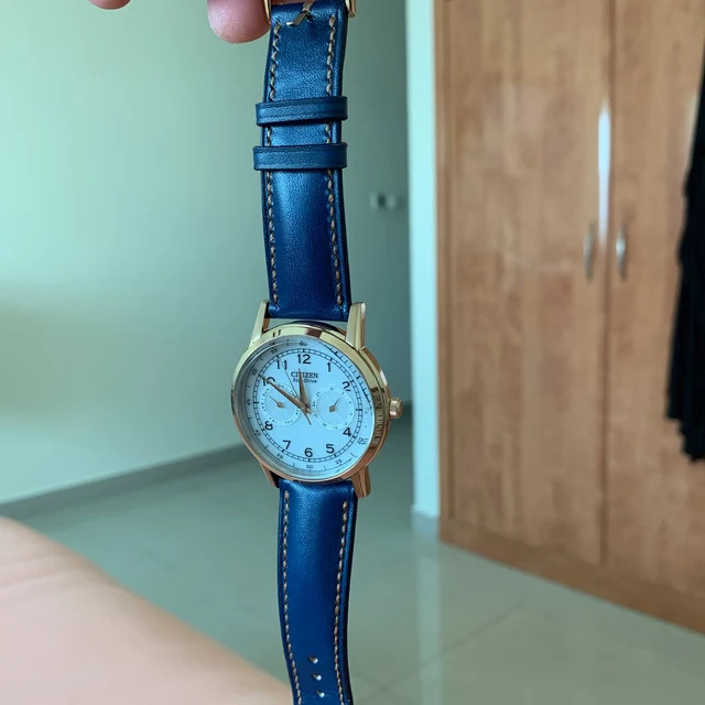Dây Da Bò Veg-Tan Handmade Màu Xanh Navy