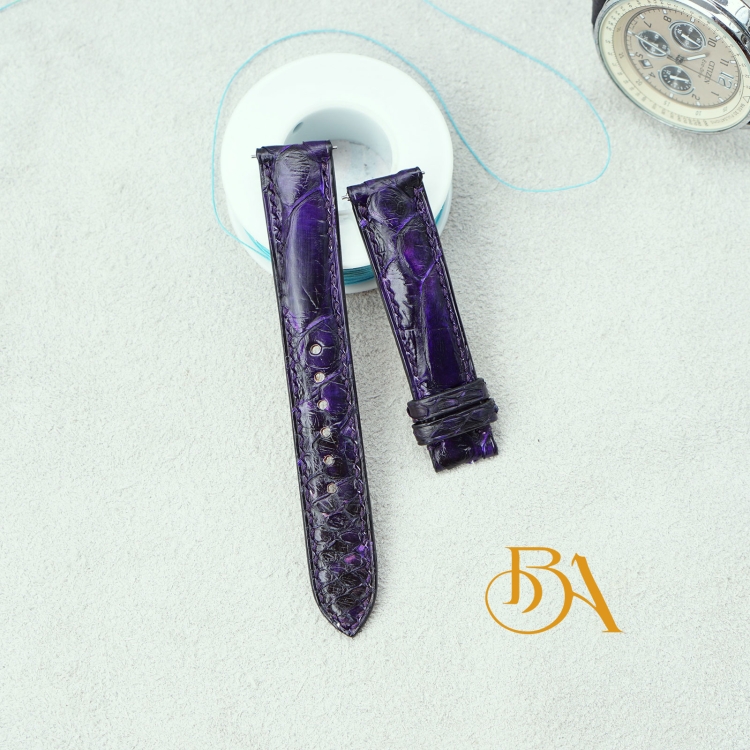 Dây đồng hồ Handmade da trăn Black Angel PT103