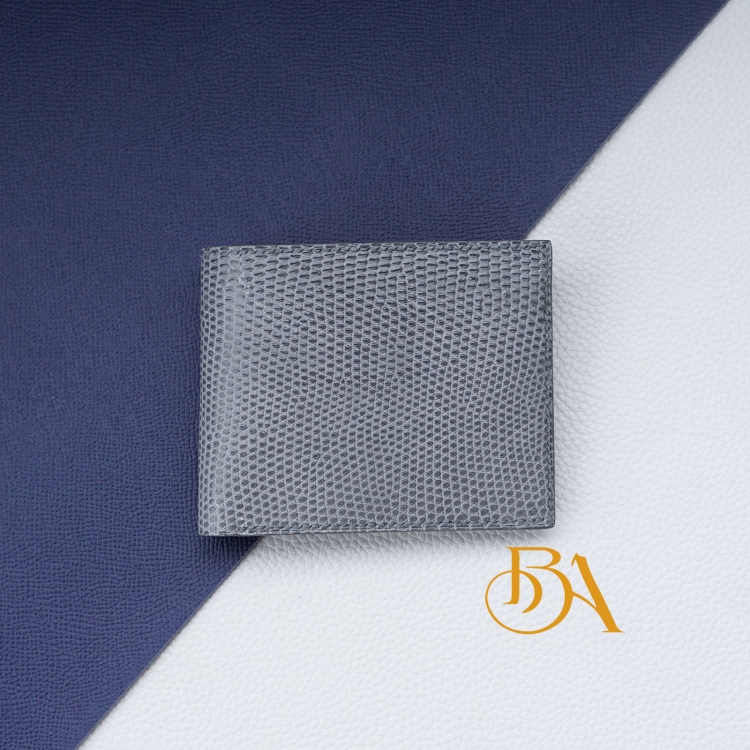 Ví handmade da kỳ đà màu xám