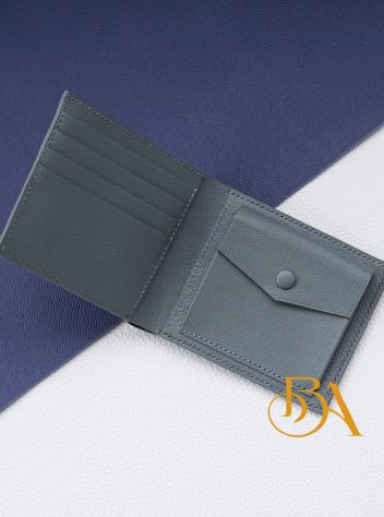 Bóp da kỳ đà Italia, ví kỳ đà màu xám ghi chế tác thủ công LWL100