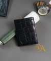 Ví cá sấu đen dáng đứng cho nam, ví da cá sấu Handmade cao cấp AWL168