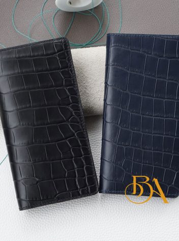 Ví cầm tay da cá sấu Alligator nhập khẩu, ví dài Handmade LWL125