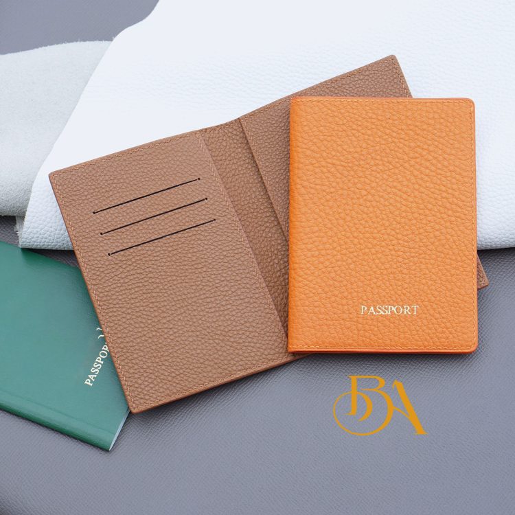 Bao da hộ chiếu handmade, ví passport da bê Togo Pháp LPP04