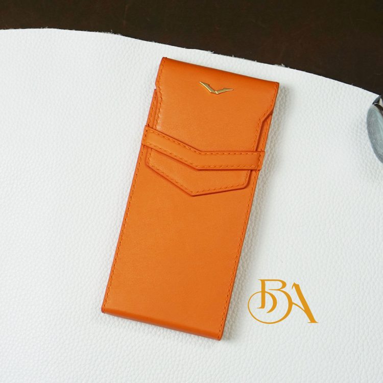 Bao MetaVertu da bê Swift màu cam, Bao da Vertu Meta Handmade LC124