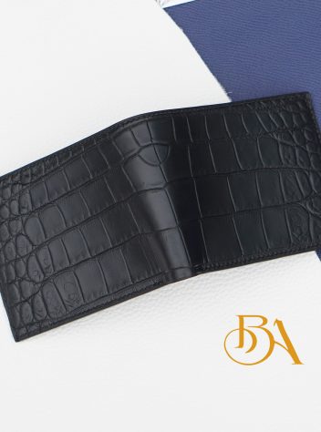 Ví da cá sấu Alligator Handmade cao cấp màu đen AWL131